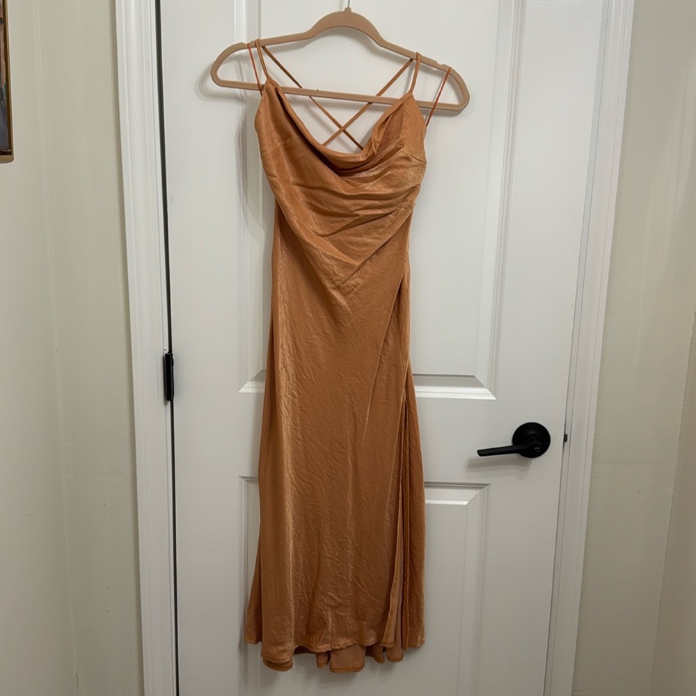 Hello Molly Cowl Neck Satin Dress